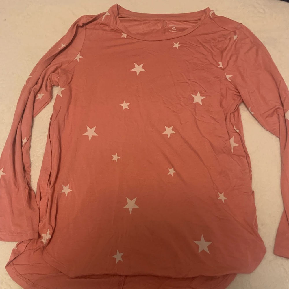 Old Navy XL Pink Long Sleeve Shirt with Stars